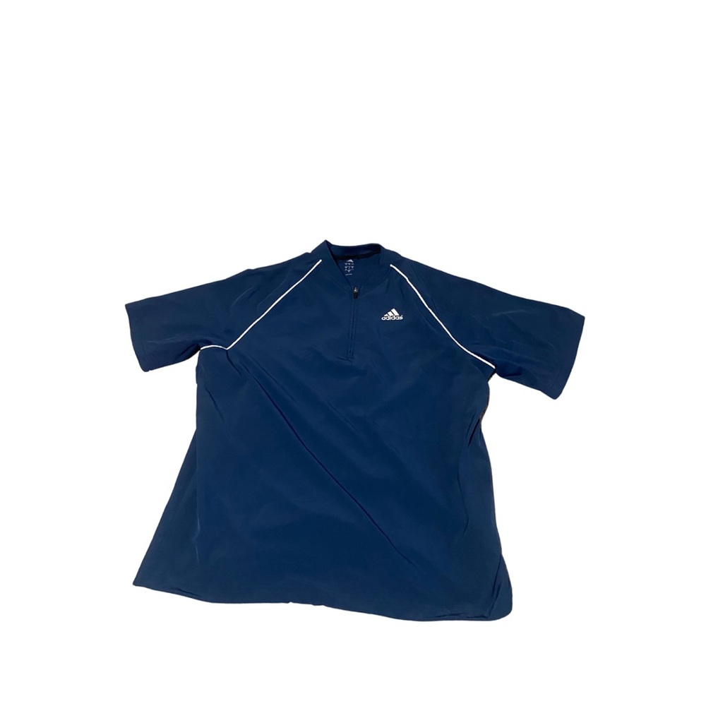Medium Adidas Boys Baseball Short Sleeve Tee, Half Zip
